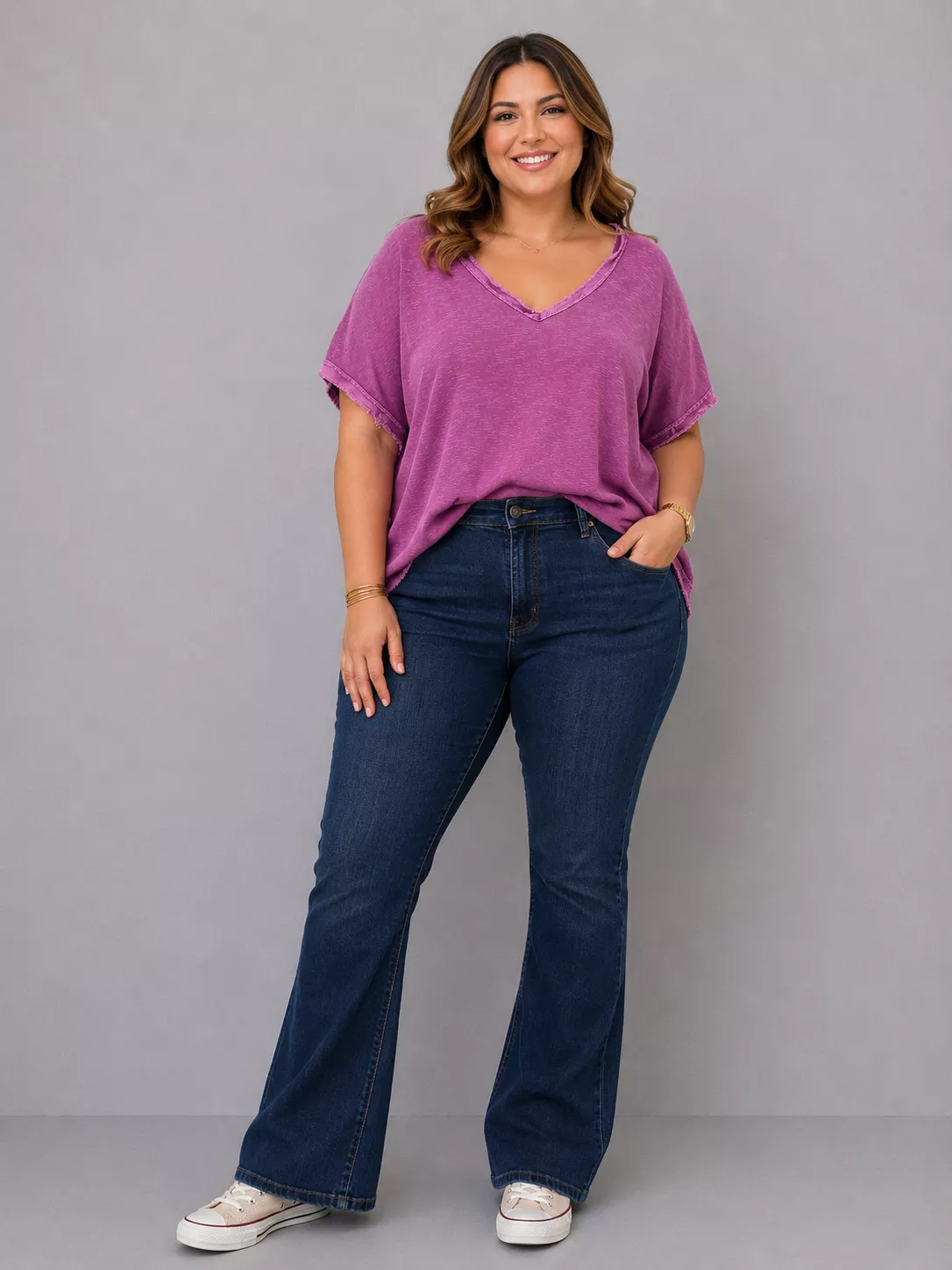 T-SHIRT VINTAGE UNI – GRANDE TAILLE 44–48