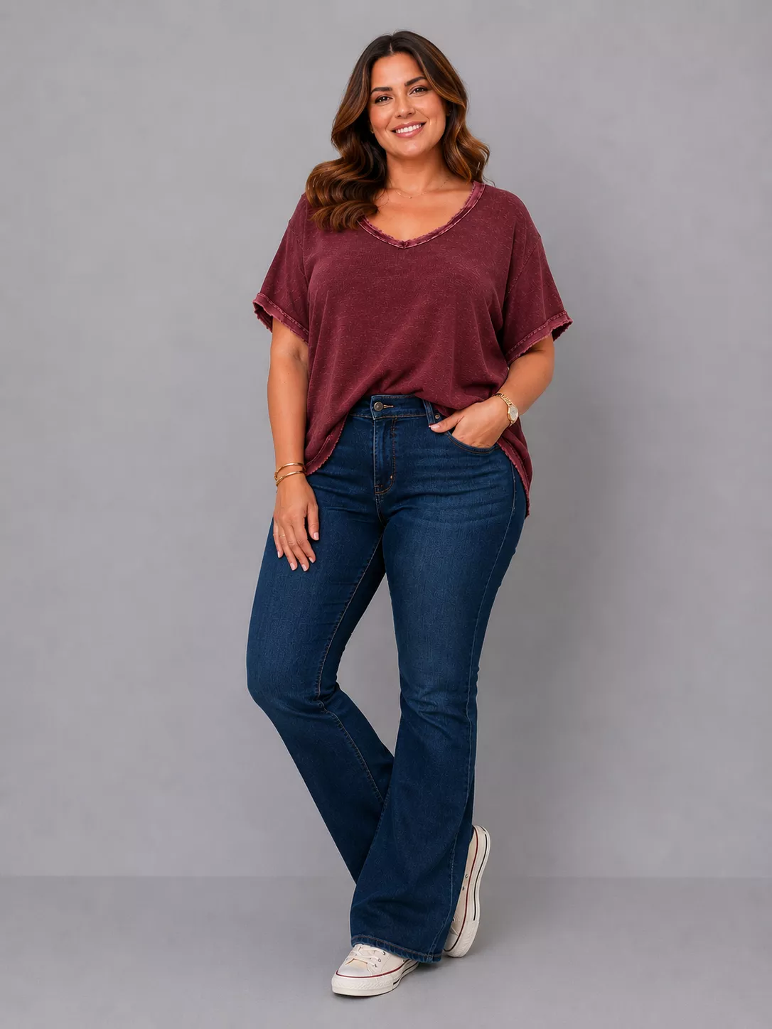 T-SHIRT VINTAGE UNI – GRANDE TAILLE 44–48
