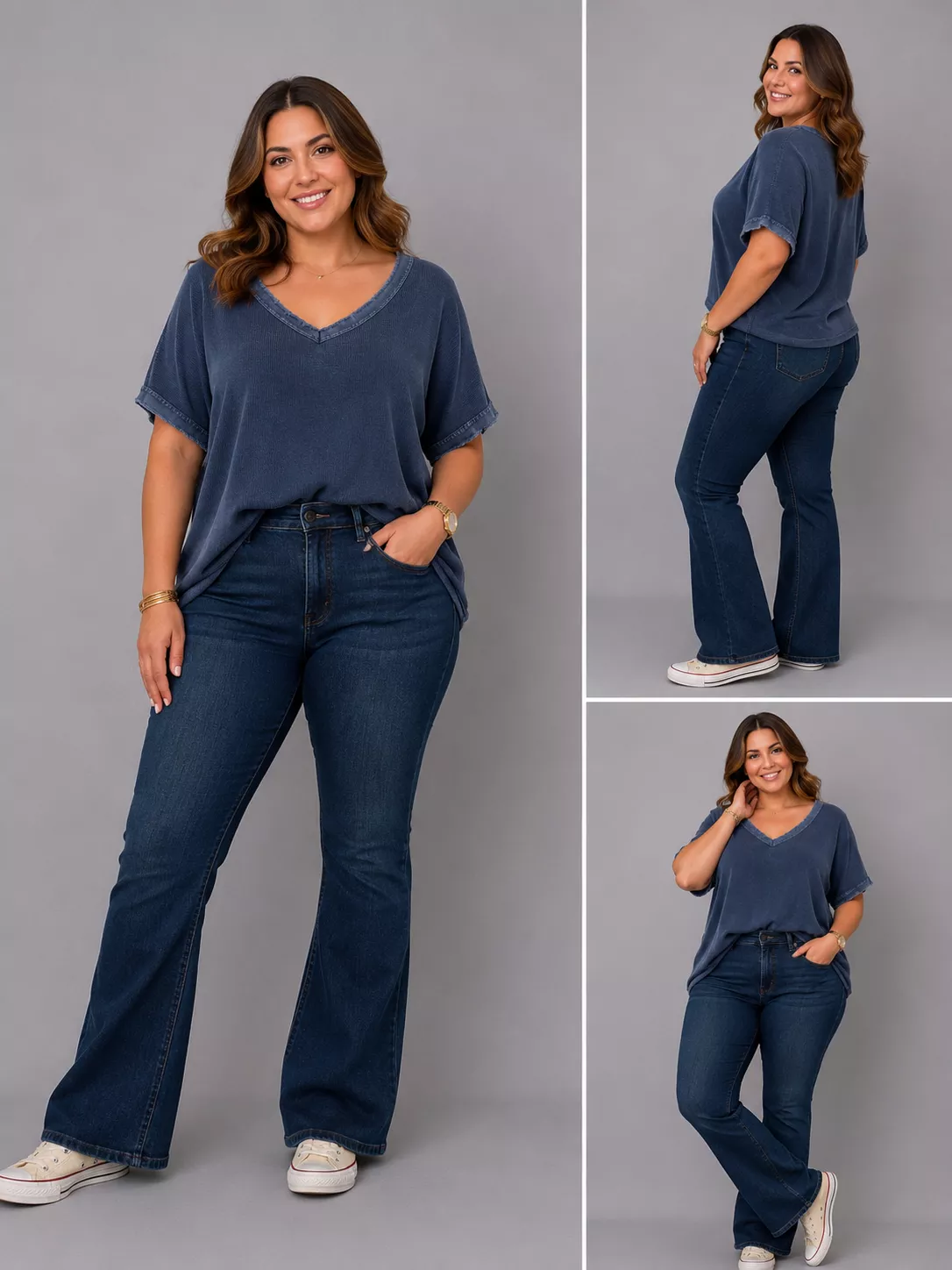 T-SHIRT VINTAGE UNI – GRANDE TAILLE 44–48
