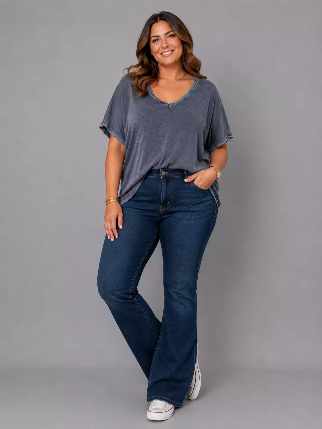T-SHIRT VINTAGE UNI – GRANDE TAILLE 44–48