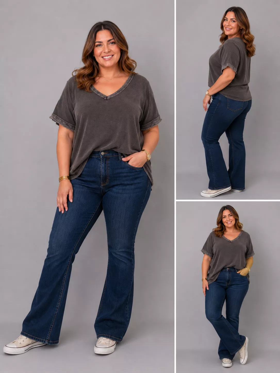 T-SHIRT VINTAGE UNI – GRANDE TAILLE 44–48