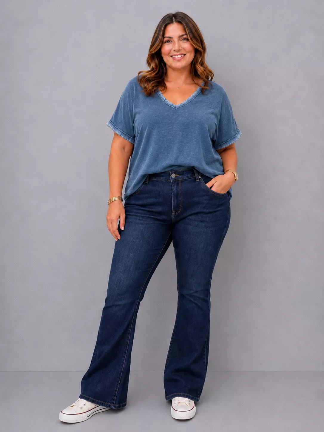 T-SHIRT VINTAGE UNI – GRANDE TAILLE 44–48
