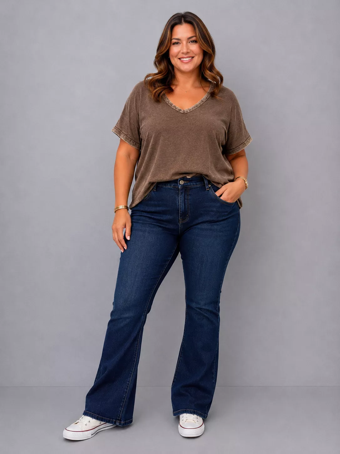 T-SHIRT VINTAGE UNI – GRANDE TAILLE 44–48