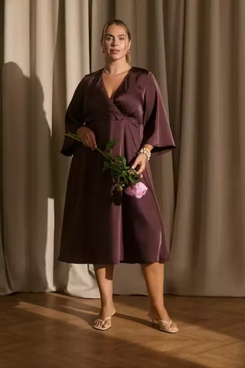 ROBE MIDI GUNHILDA - KAFFE CURVE - GRANDE TAILLE 44-52