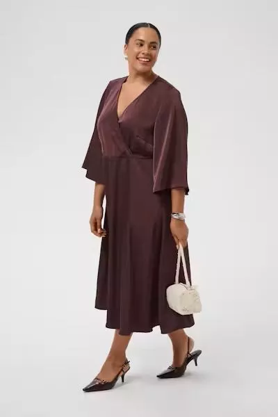 ROBE MIDI GUNHILDA - KAFFE CURVE - GRANDE TAILLE 44-52