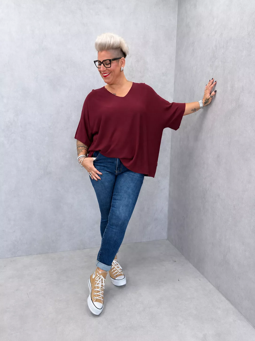 T-SHIRT ISA EN TRICOT FIN - C MÉLODIE - GRANDE TAILLE 46-50