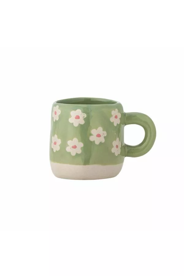 TASSE MILLIE EN GRÈS – VERTE À FLEURS – BLOOMINGVILLE MINI