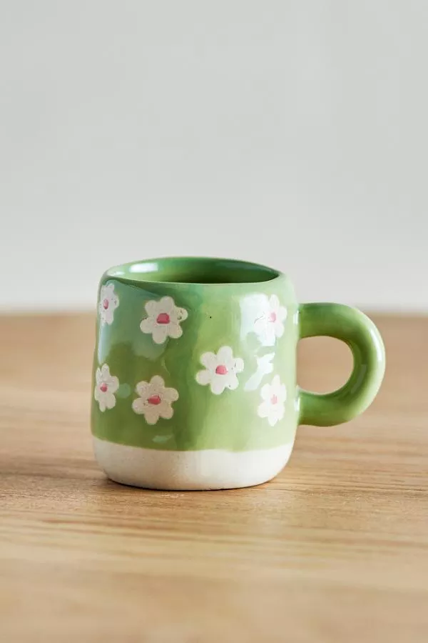 TASSE MILLIE EN GRÈS – VERTE À FLEURS – BLOOMINGVILLE MINI
