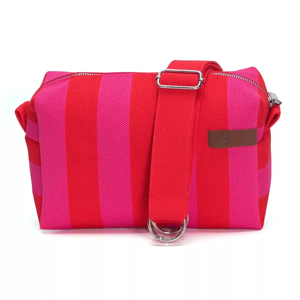 UMHÄNGETASCHE MEGAN – ROT UND FUCHSIA – LOT 83