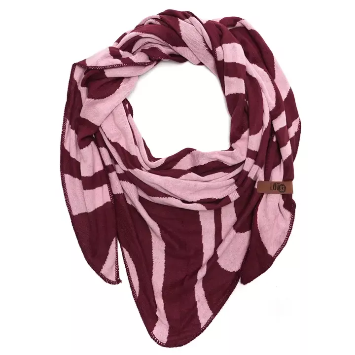 DREIECKSTUCH ZIGGY – BORDEAUX UND ROSA – LOT83