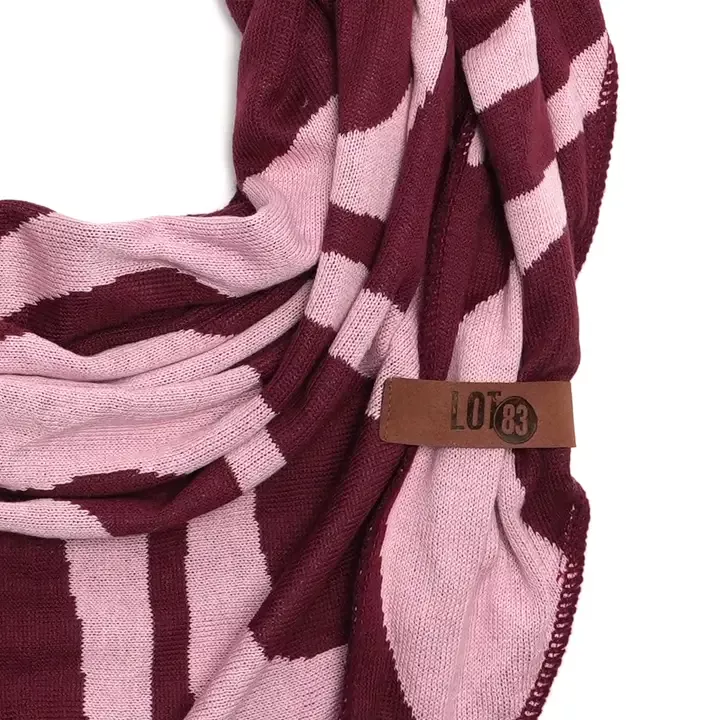 DREIECKSTUCH ZIGGY – BORDEAUX UND ROSA – LOT83