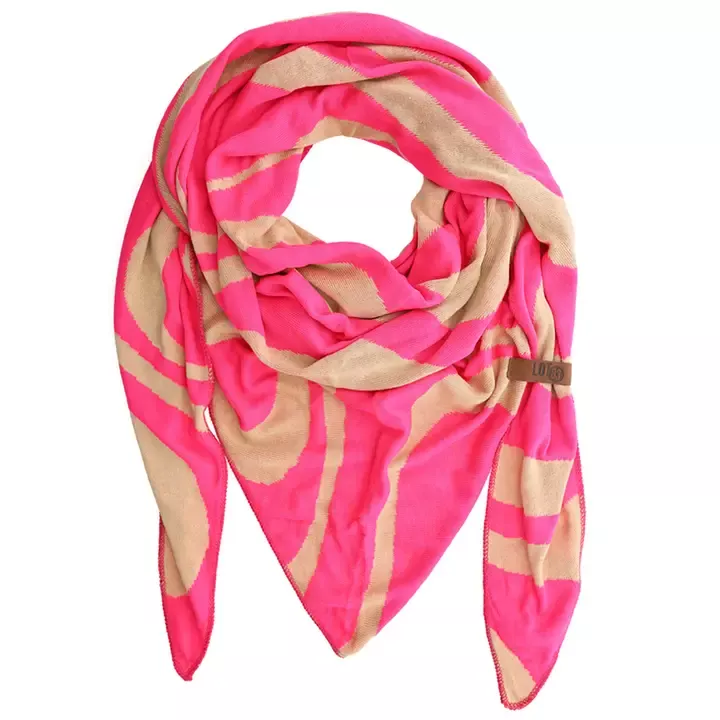 DREIECKSTUCH ZIGGY – FUCHSIA UND BEIGE – LOT83