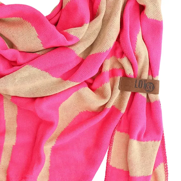 DREIECKSTUCH ZIGGY – FUCHSIA UND BEIGE – LOT83
