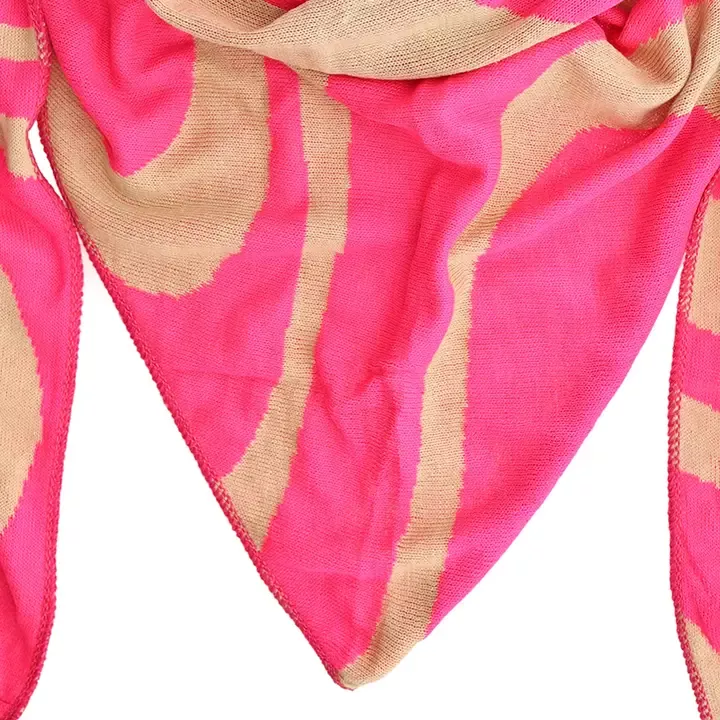 DREIECKSTUCH ZIGGY – FUCHSIA UND BEIGE – LOT83