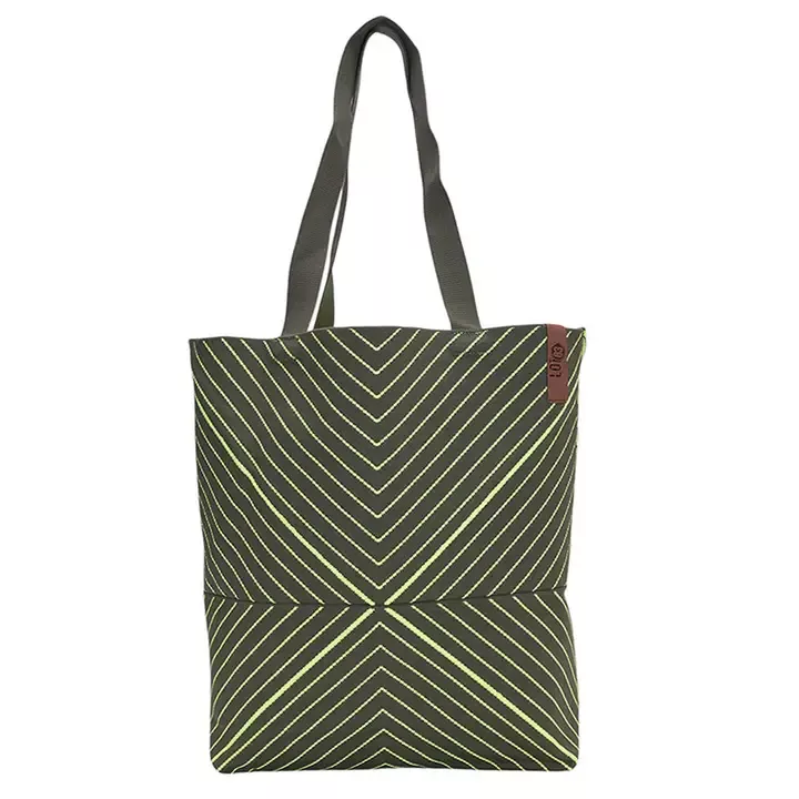 GRAND SAC CABAS LEXI – KAKI ET VERT FLUO – LOT83