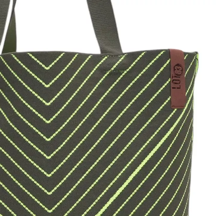 GRAND SAC CABAS LEXI – KAKI ET VERT FLUO – LOT83