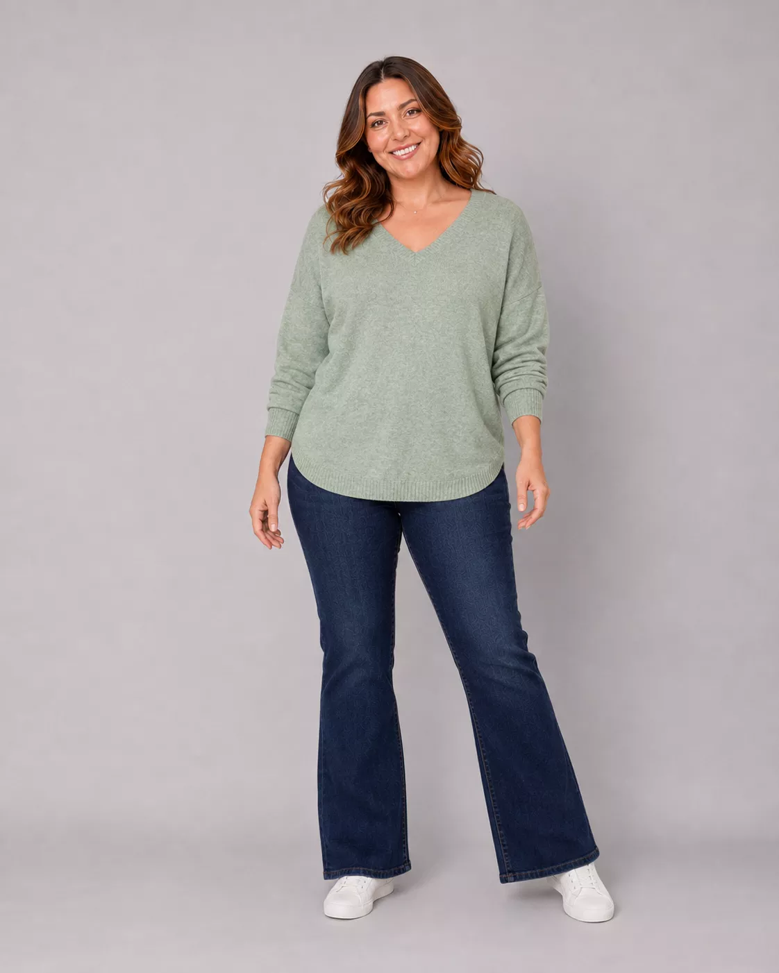 PULL COL V MARGARITA - ONLY CARMAKOMA - GRANDE TAILLE 42-54