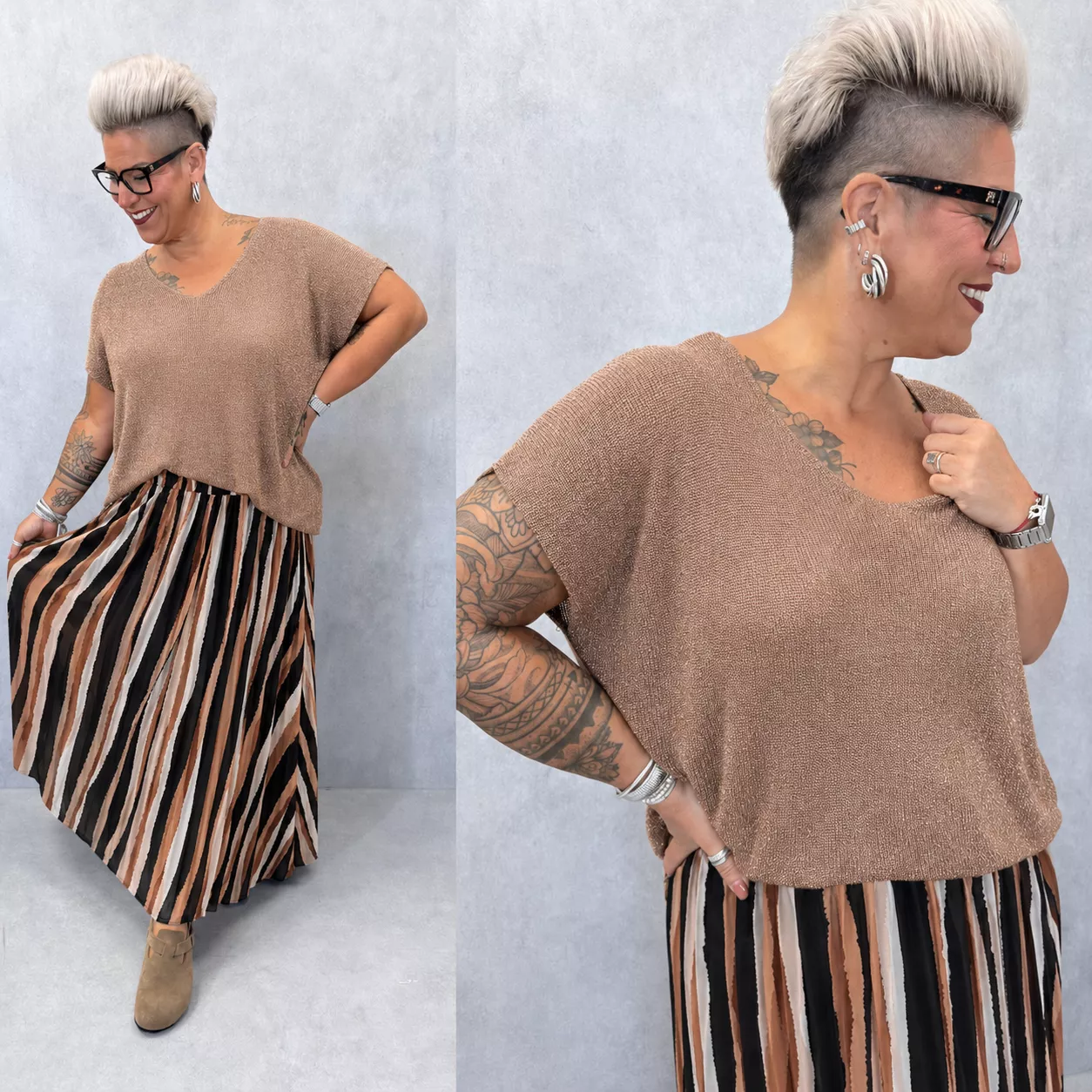 PULL ELLA À MANCHES COURTES - GRANDE TAILLE 44-46