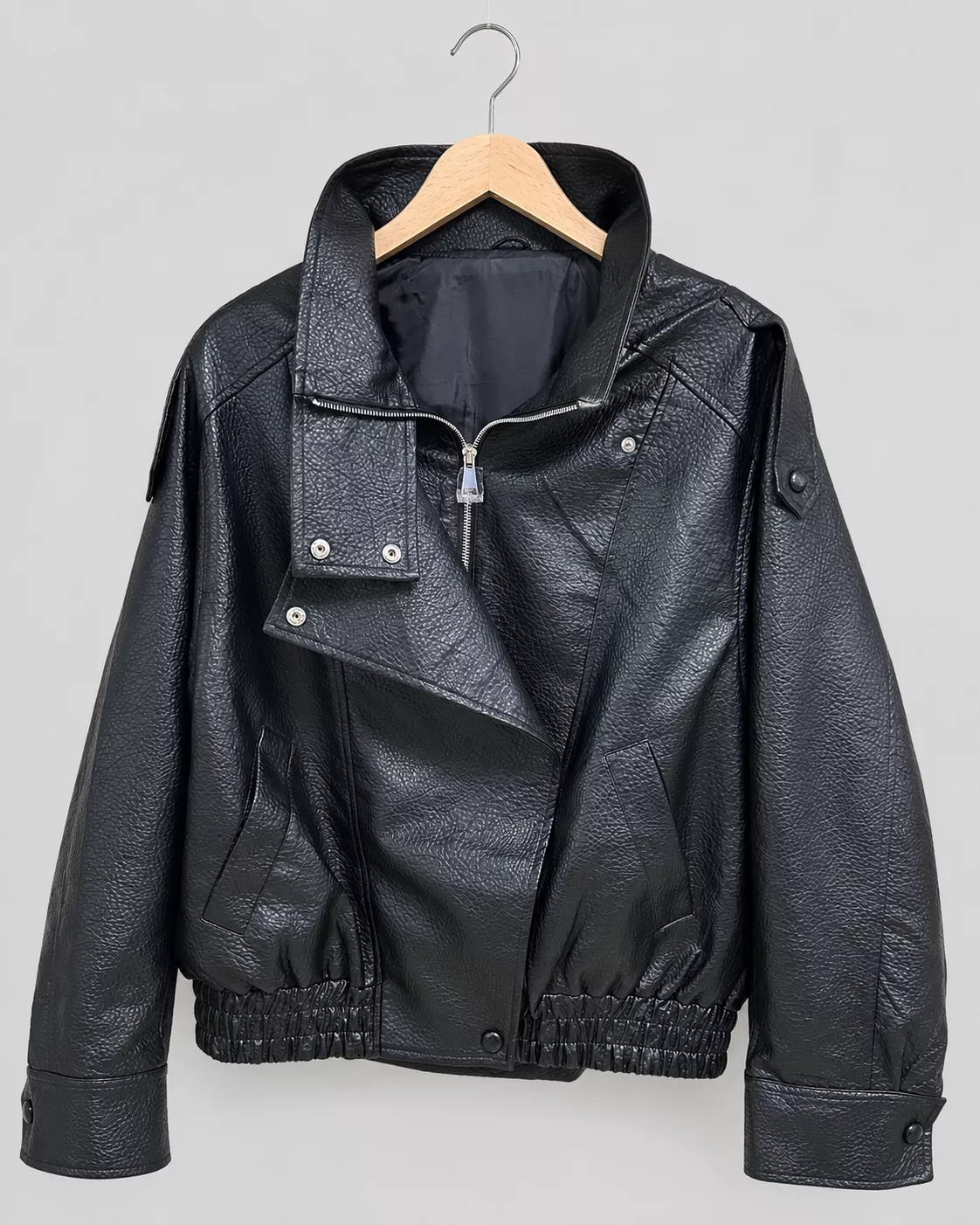 BLOUSON PILOTE HARPER EN SIMILICUIR - PEAFOWL - GRANDE TAILLE 46-48