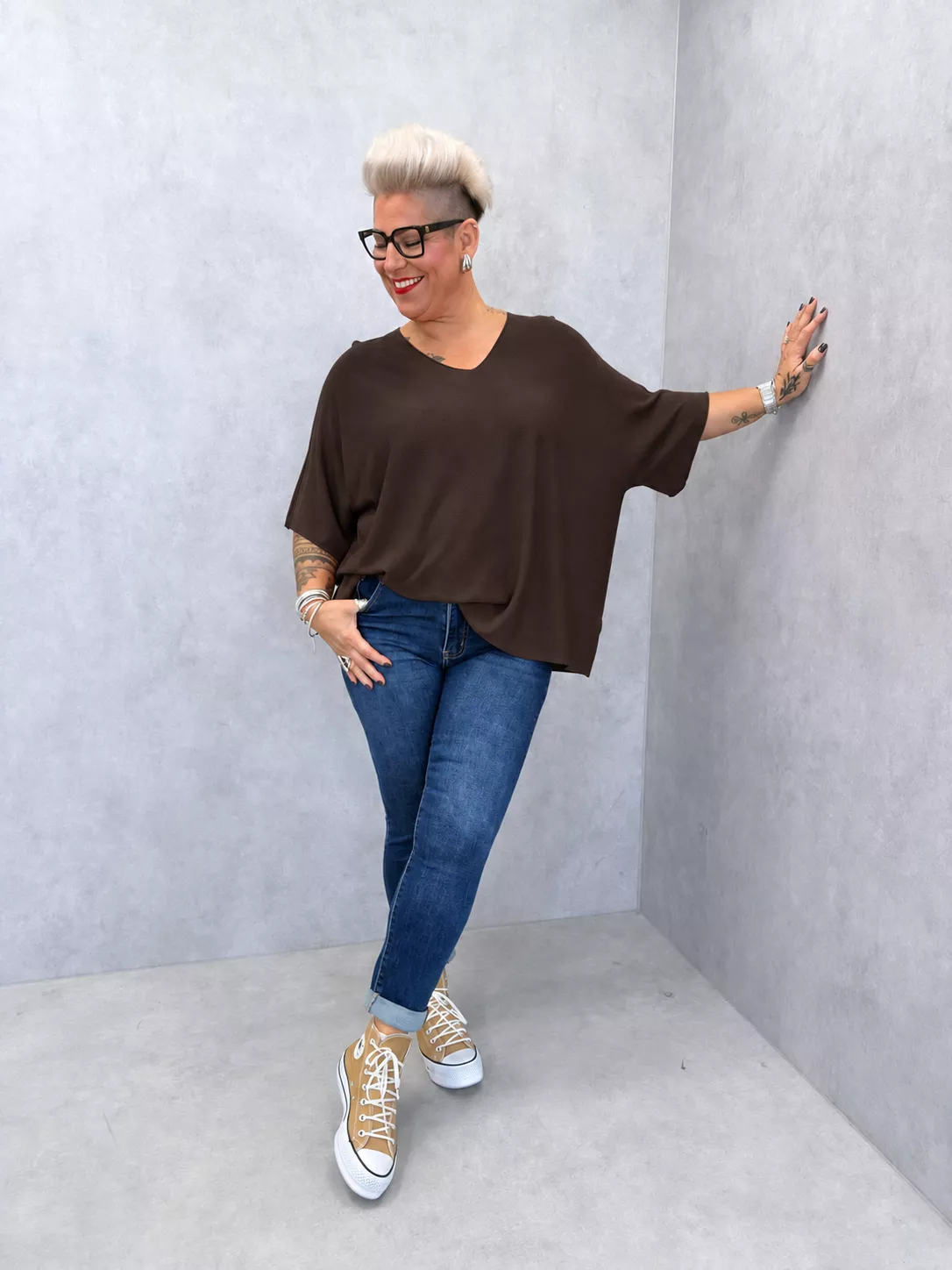 T-SHIRT ISA EN TRICOT FIN - C MÉLODIE - GRANDE TAILLE 46-50