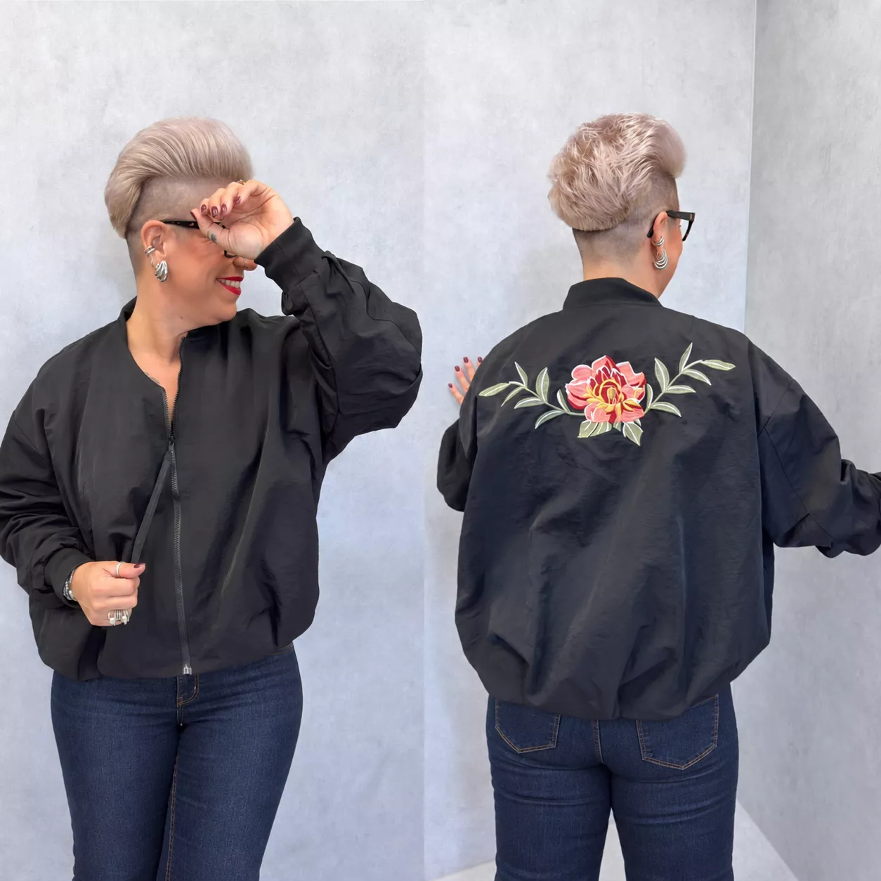 BOMBER FLORA - MINA ROSA - GRANDE TAILLE 42-44