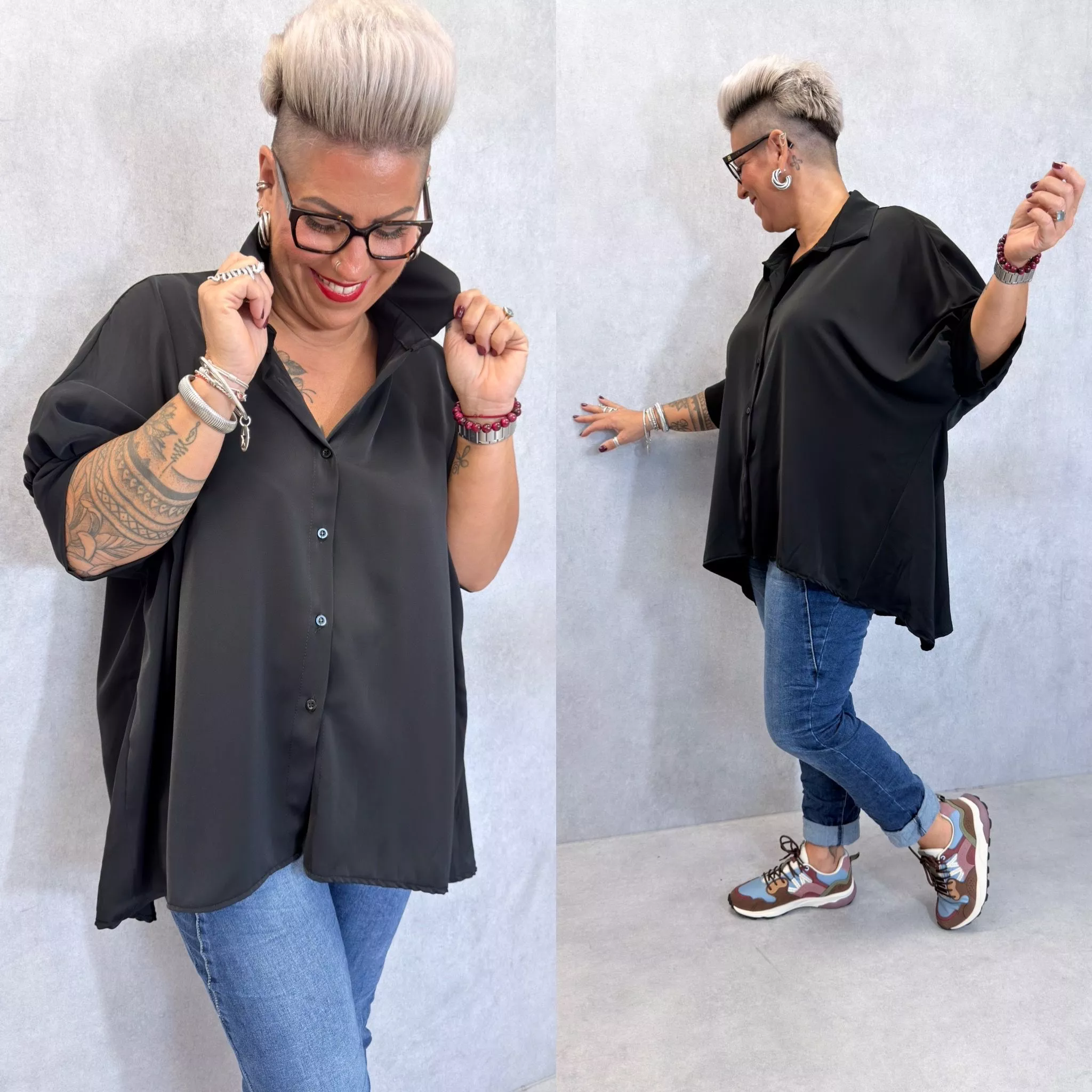 CHEMISE OVERSIZE TINA - C’ MÉLODIE - GRANDE TAILLE 44-48