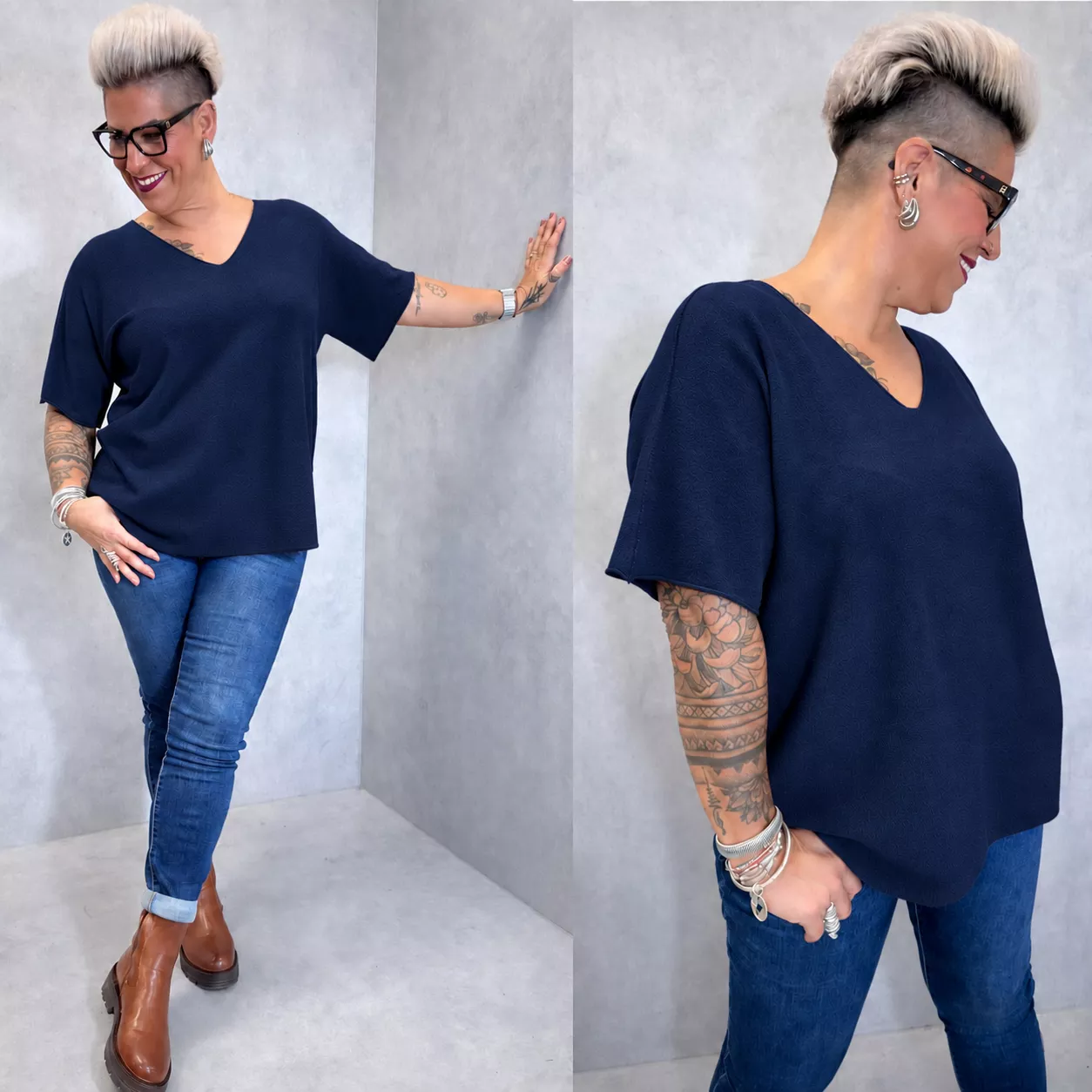 PULL MANCHES COURTES MILOU - C’ MÉLODIE - GRANDE TAILLE 42-46
