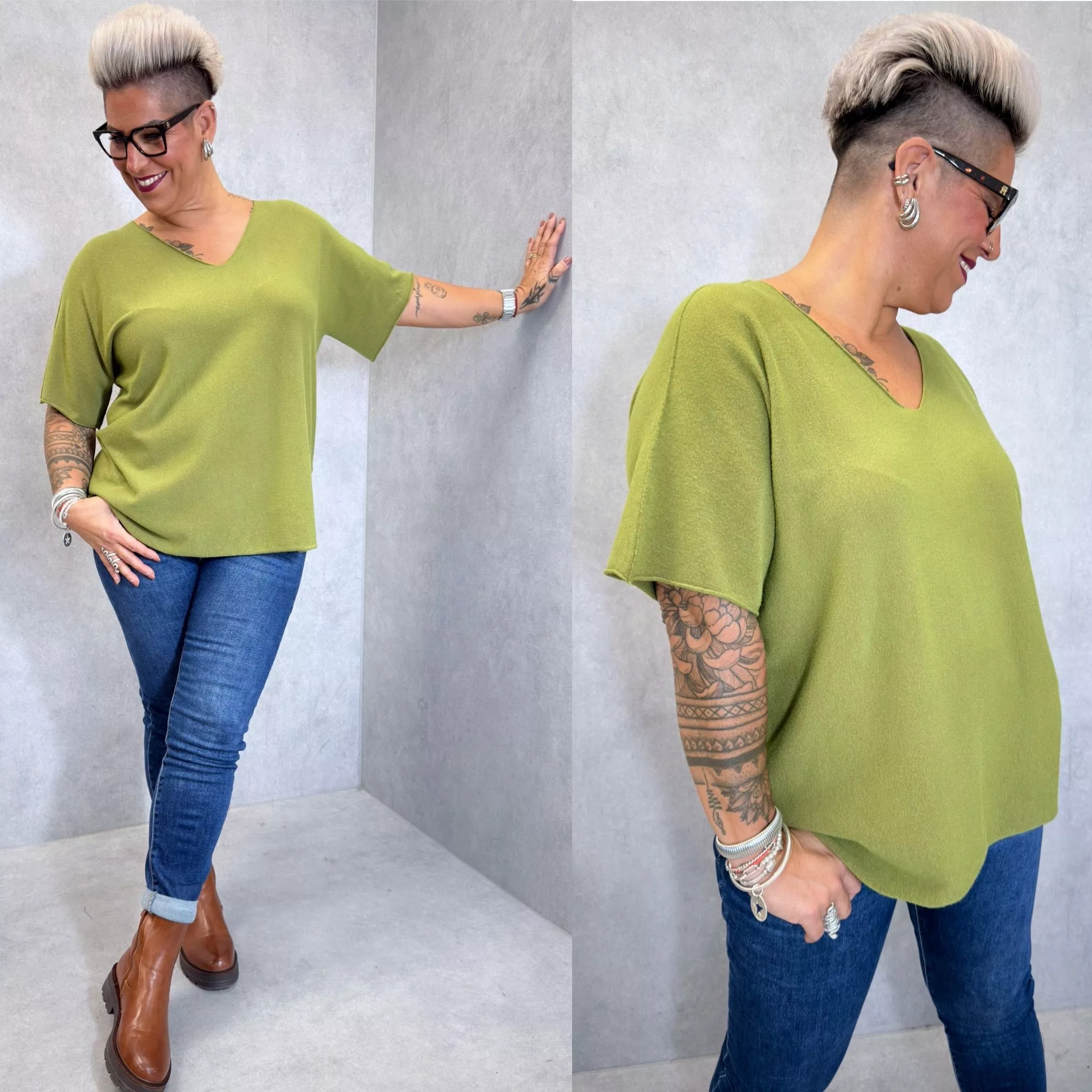 PULL MANCHES COURTES MILOU - C’ MÉLODIE - GRANDE TAILLE 42-46
