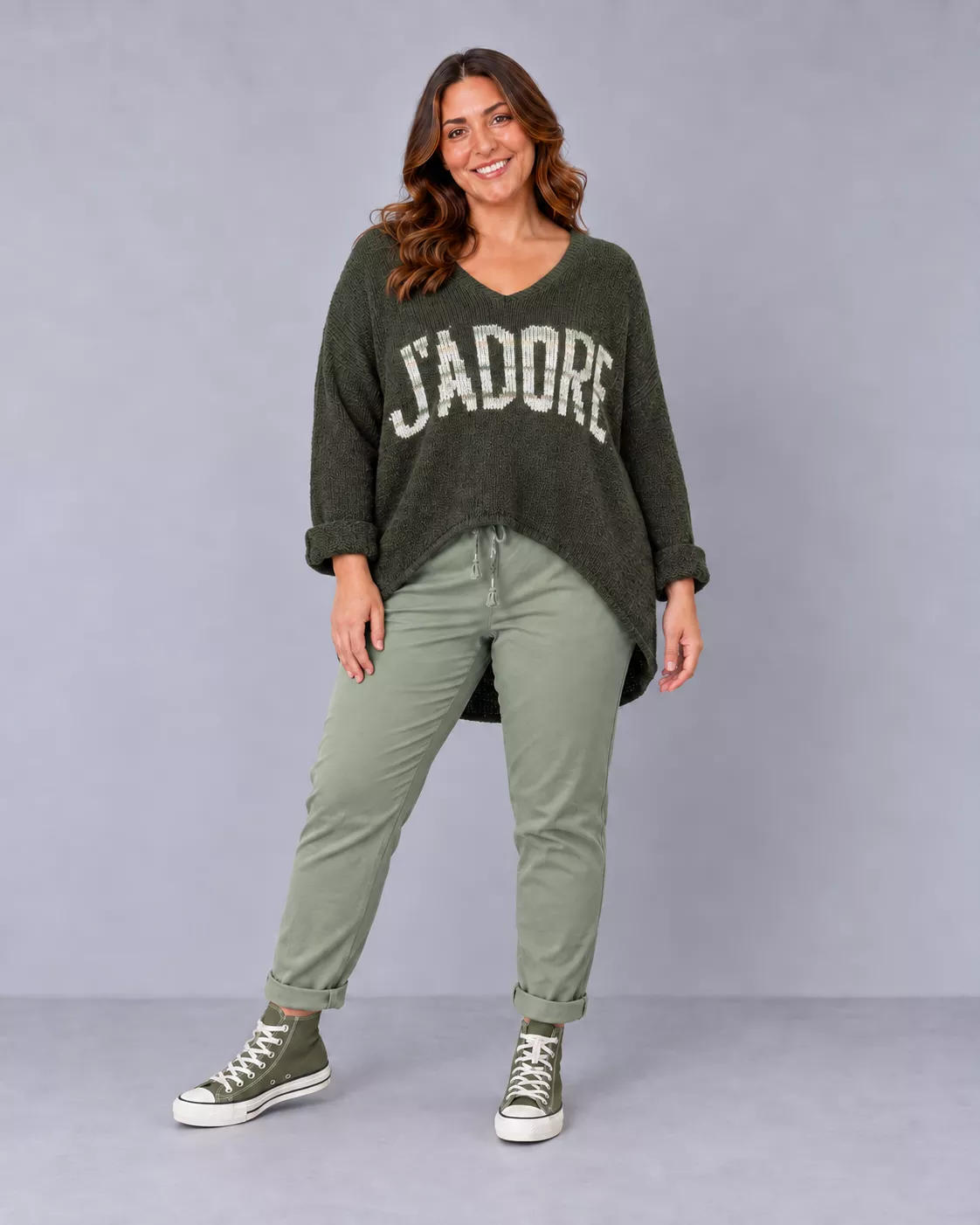 PULL OVERSIZE J’ADORE - APRIL VINTAGE - GRANDE TAILLE JUSQU’AU 48