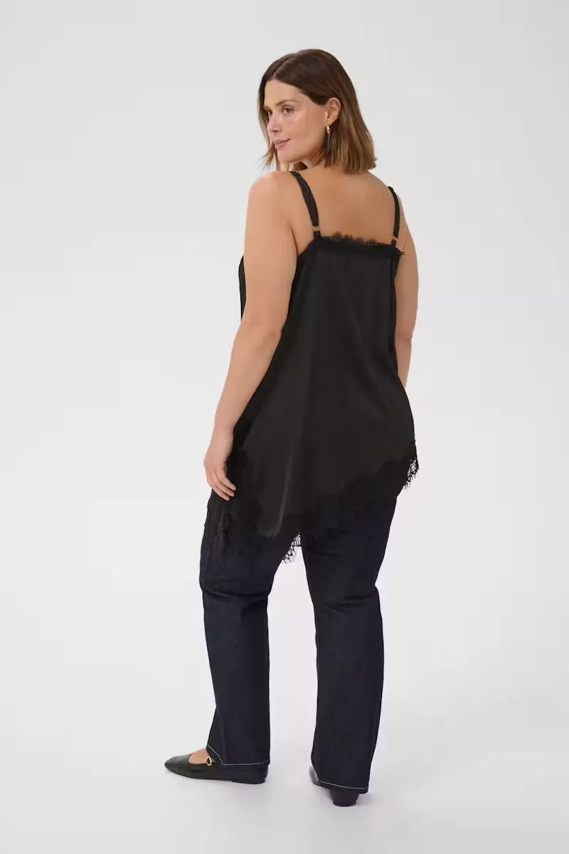 TOP LONG SATINÉ MIANA - KAFFE CURVE - GRANDE TAILLE 44-50