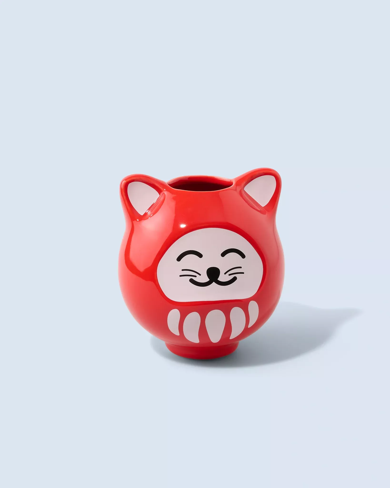 VASE DARUMA CHAT EN CÉRAMIQUE – FLUID MARKET