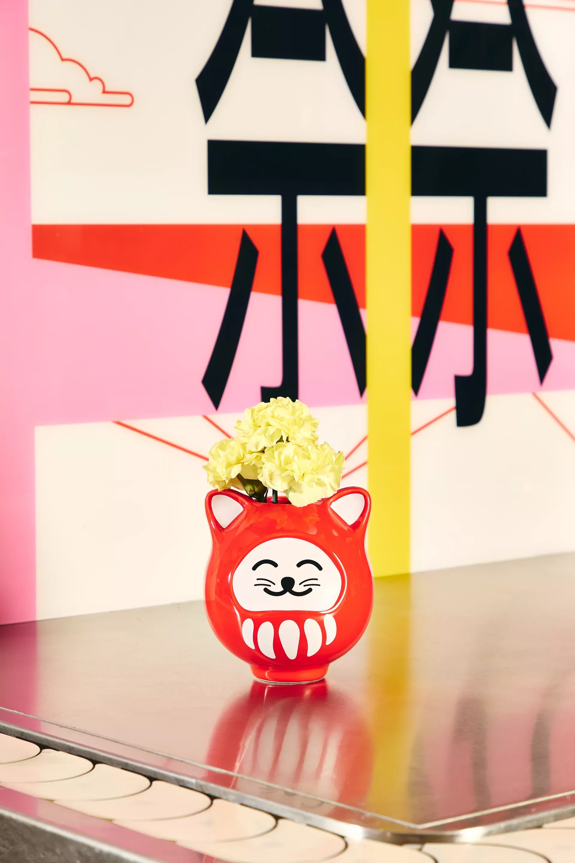 VASE DARUMA CHAT EN CÉRAMIQUE – FLUID MARKET