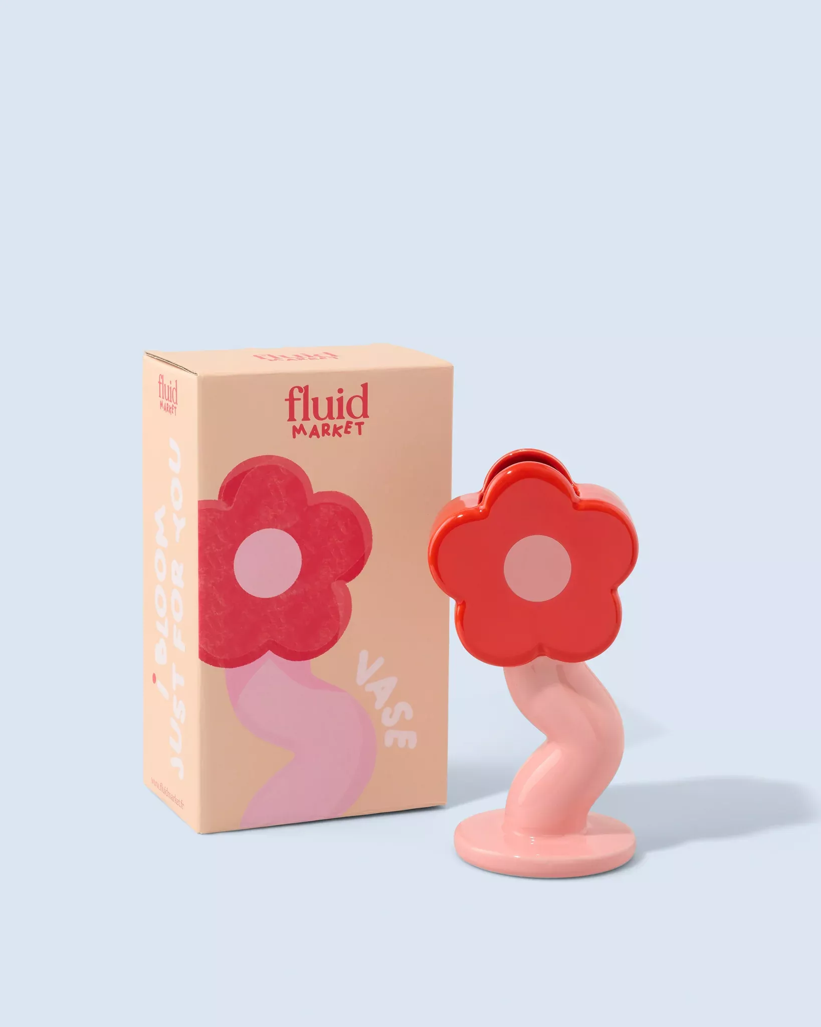 VASE FLEUR CURVE EN CÉRAMIQUE – FLUID MARKET