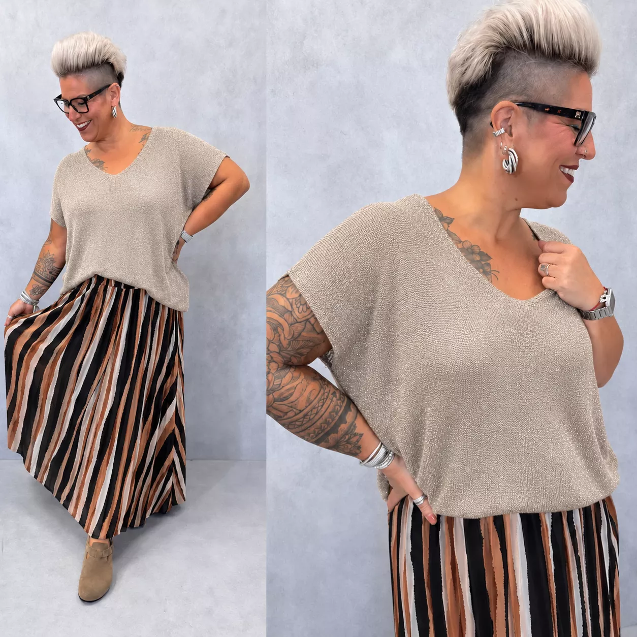 PULL ELLA À MANCHES COURTES - GRANDE TAILLE 44-46