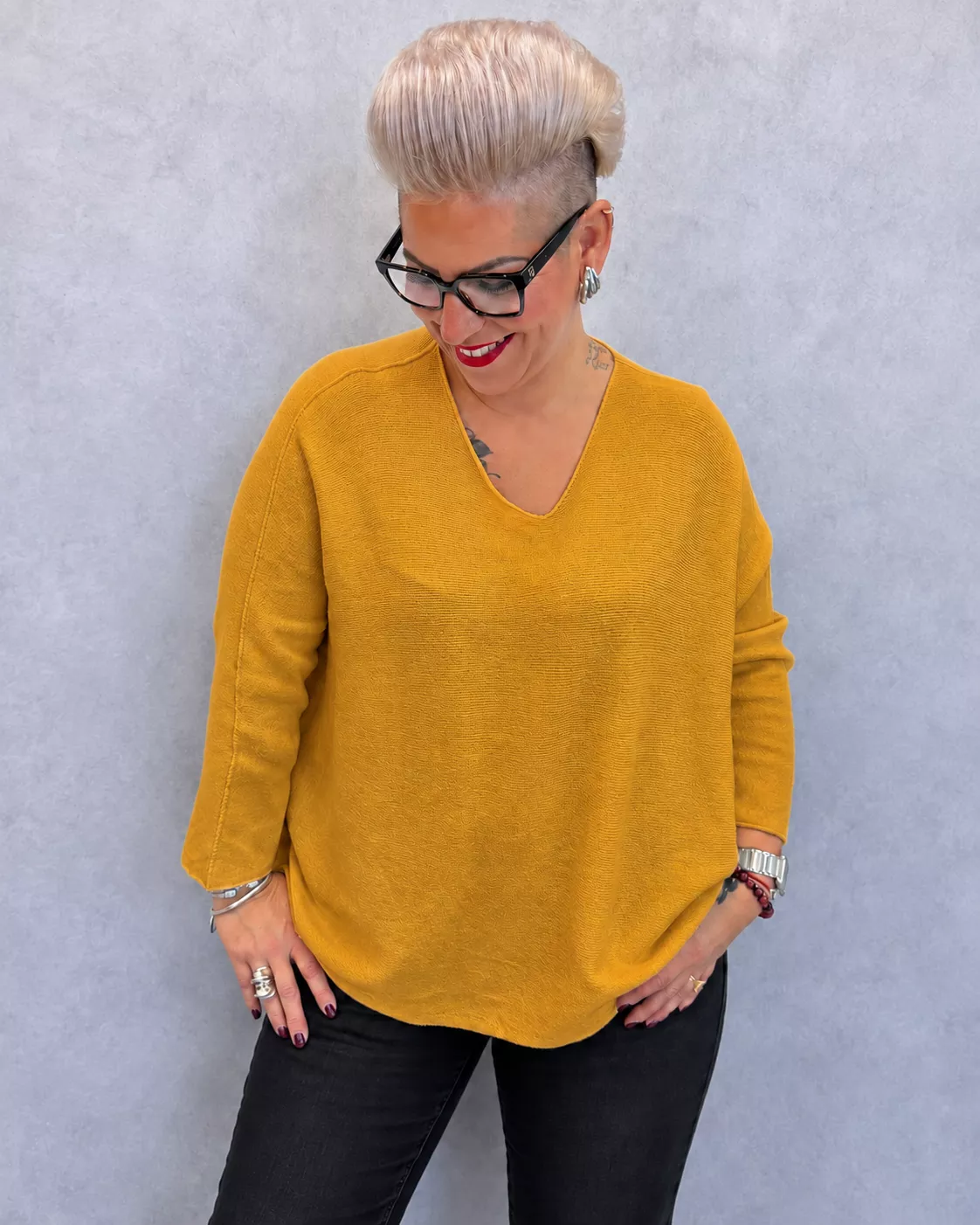 PULL MYRTA MANCHES 7/8 - GRANDE TAILLE 46-50