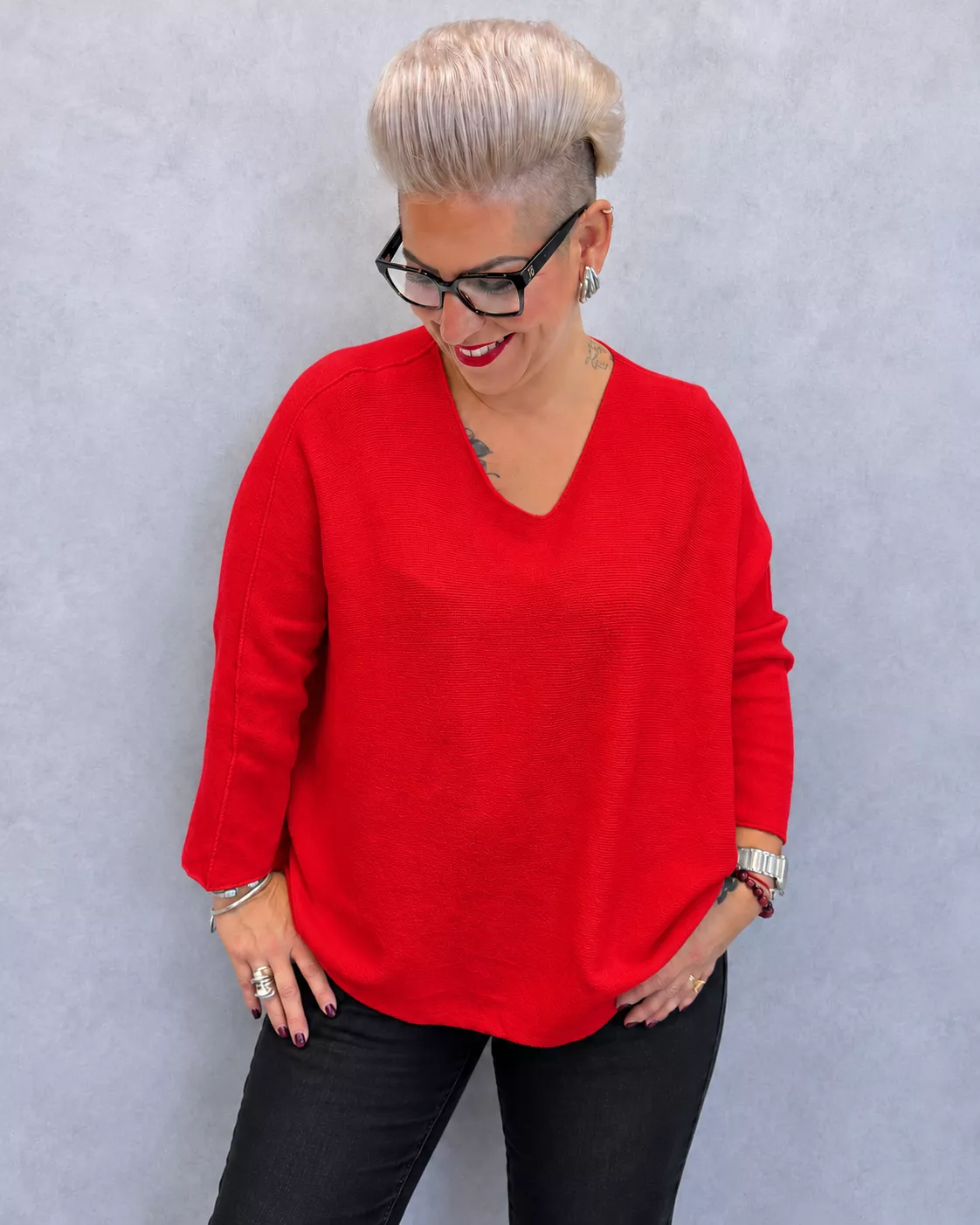 PULL MYRTA MANCHES 7/8 - GRANDE TAILLE 46-50