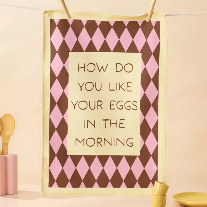 GESCHIRRTUCH AUS BAUMWOLLE – WIE MÖGEN SIE IHRE EIER AM MORGEN? – MADDISON BALL CREATIVE