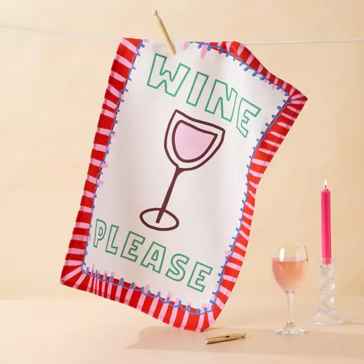 GESCHIRRTUCH AUS BAUMWOLLE – WINE PLEASE – MADDISON BALL CREATIVE