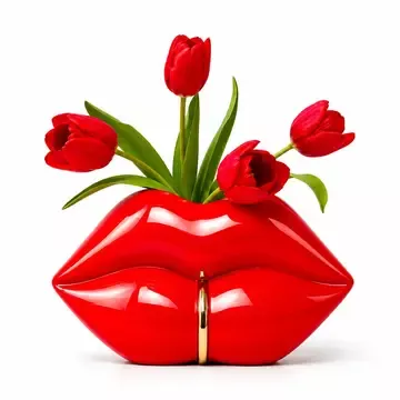 VASE BOUCHE REBELLE – ROUGE – UPSIDE STORIES