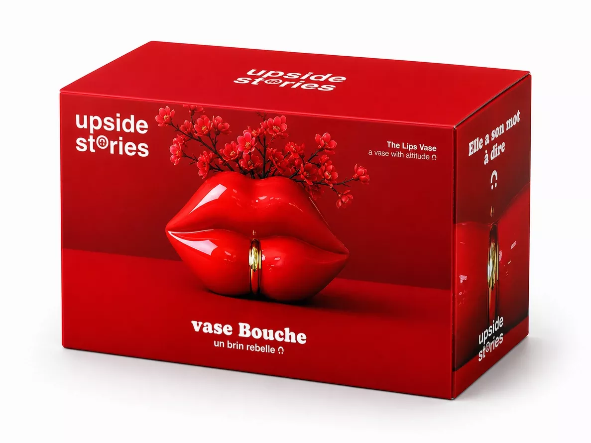 VASE BOUCHE REBELLE – ROUGE – UPSIDE STORIES