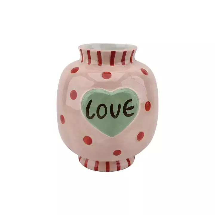 VASE AUS STEINGUT – LOVE ROSA – OPJET PARIS