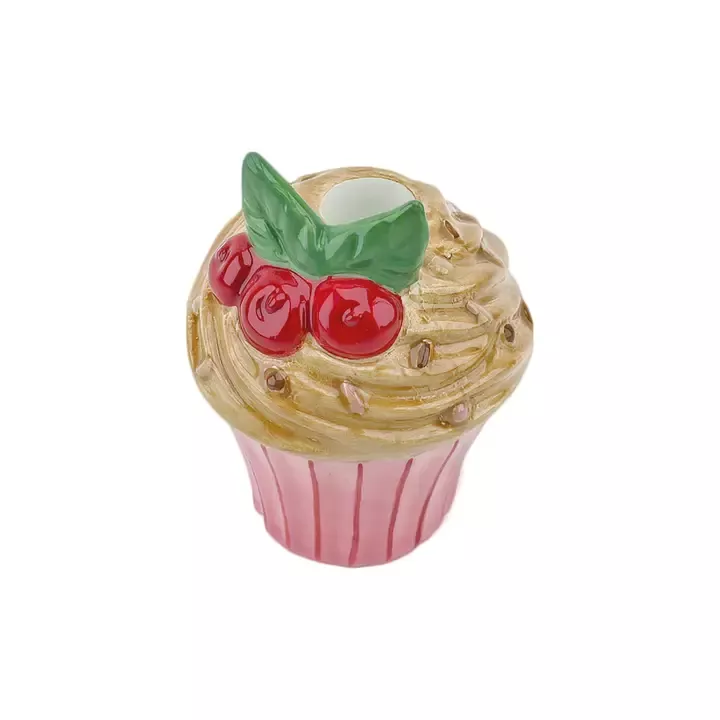 KERZENHALTER AUS STEINGUT – CUPCAKE ROSA – OPJET PARIS