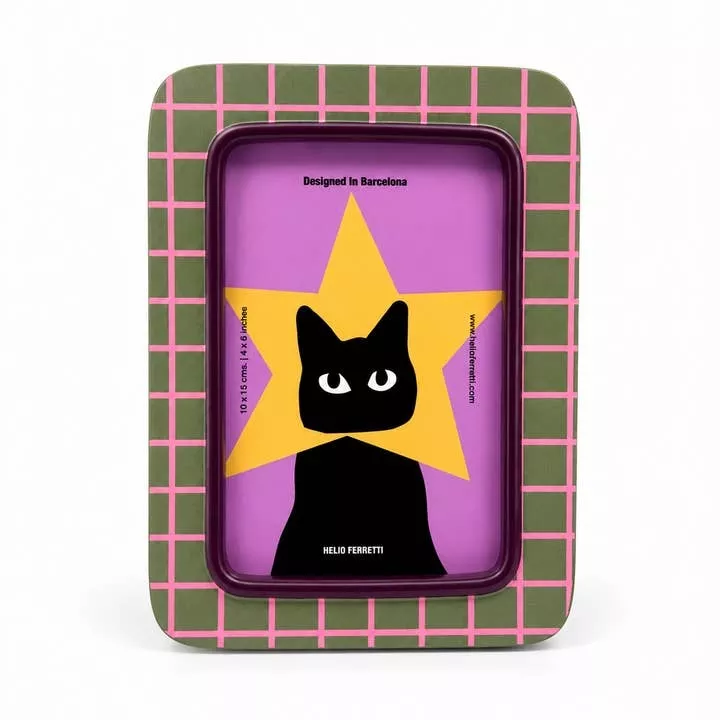 FOTORAHMEN – SUPERSTAR CAT MIT STREIFEN – HELIO FERRETTI