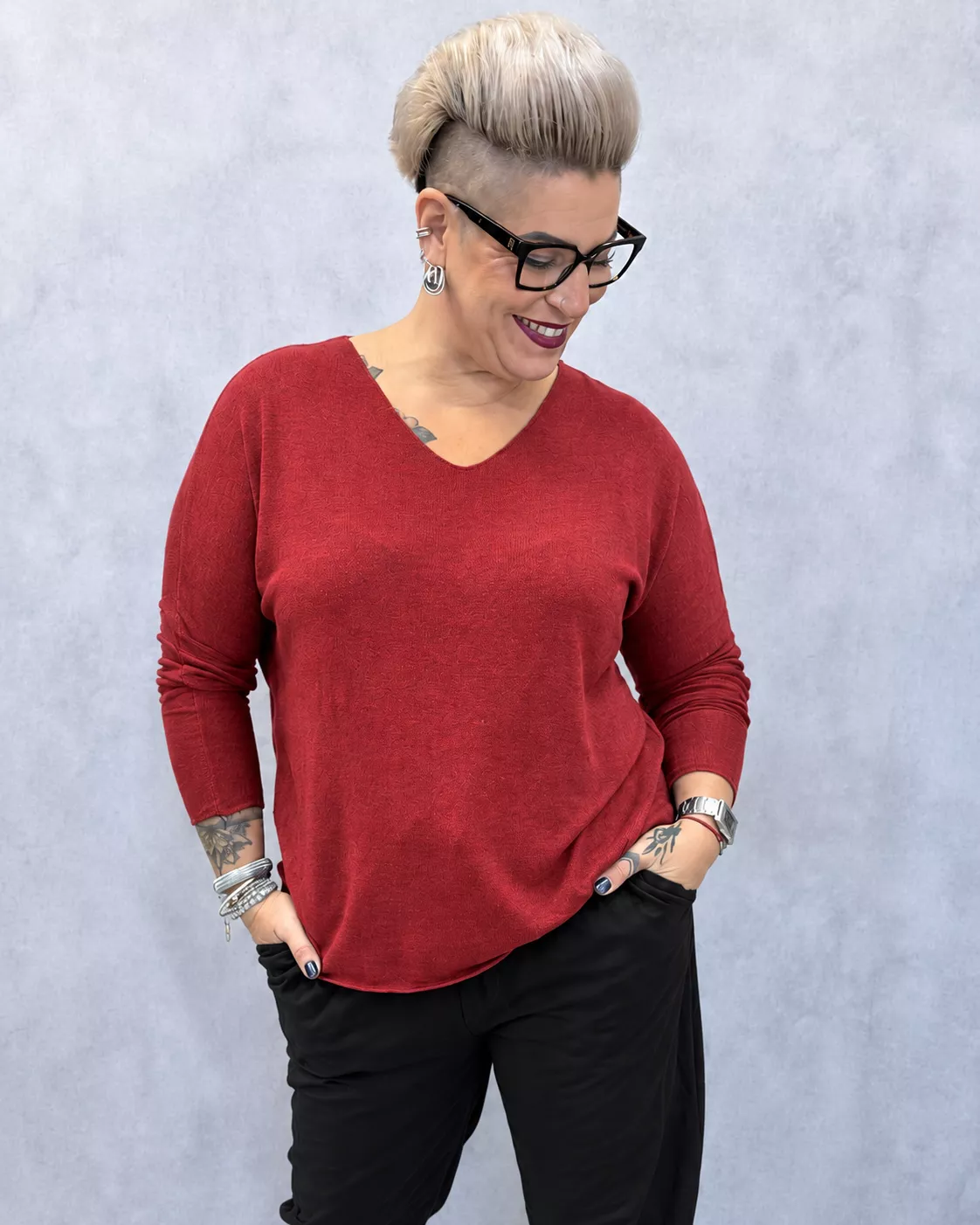 PULL FIN EN VISCOSE – ALEXIA – GRANDE TAILLE 44–46
