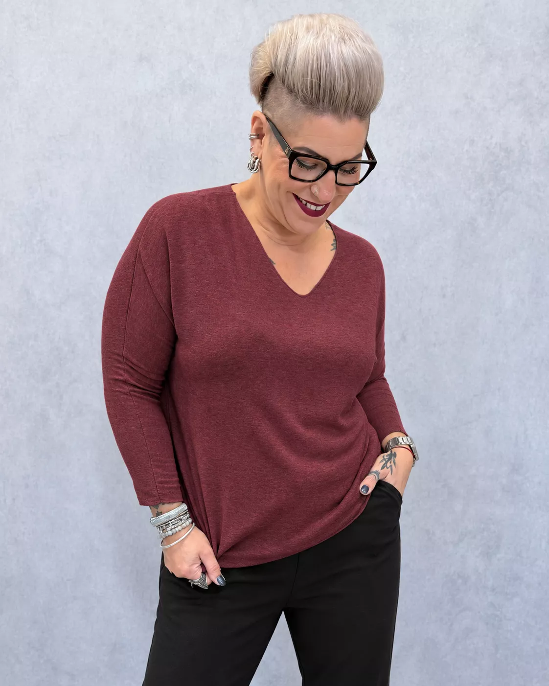 PULL FIN EN VISCOSE – ALEXIA – GRANDE TAILLE 44–46