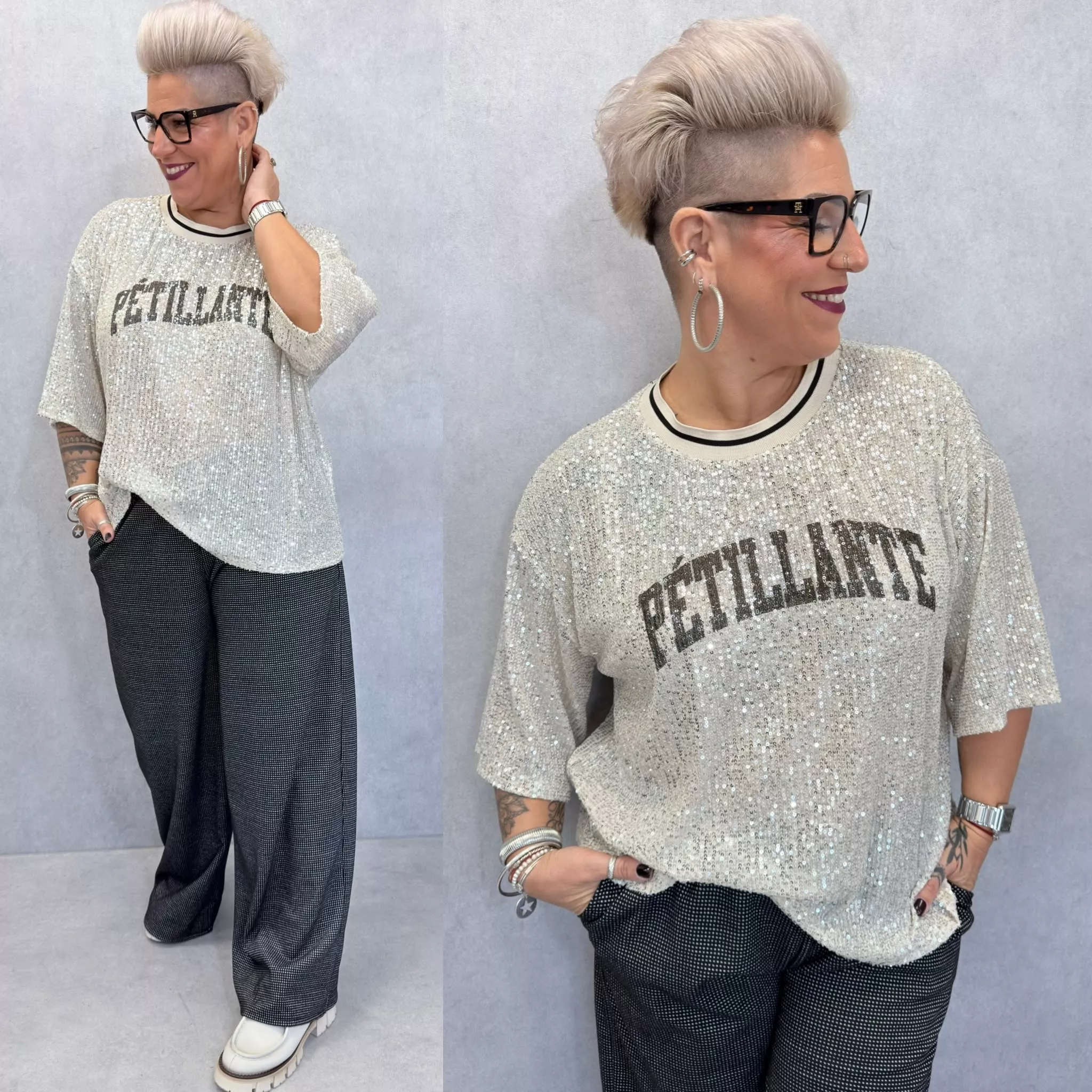 T-SHIRT À SEQUINS – PÉTILLANTE – GRANDE TAILLE 46–50