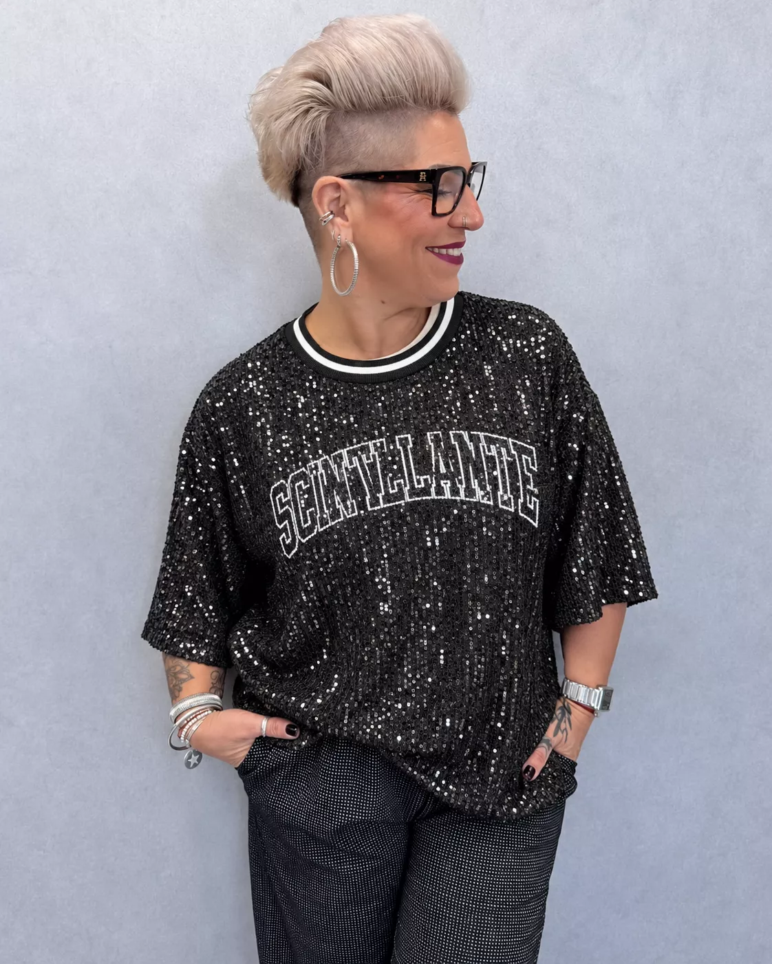 T-SHIRT À SEQUINS – SCINTILLANTE – GRANDE TAILLE 46–50