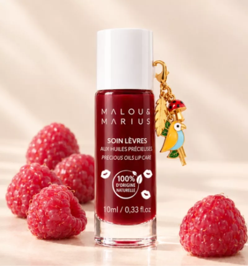 HUILE À LÈVRES FRAMBOISE – 10 ML – MALOU & MARIUS