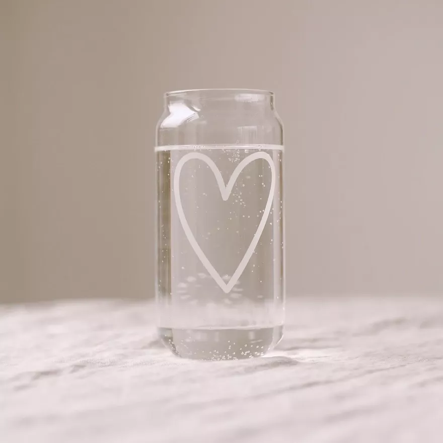 GROSSES TRINKGLAS TALL HEART – 500 ML – EULENSCHNITT