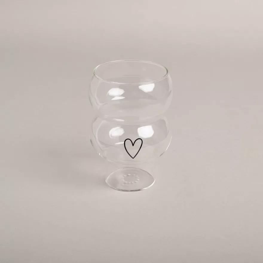 VERRE DOUBLE BUBBLE CŒUR – 450 ML – EULENSCHNITT